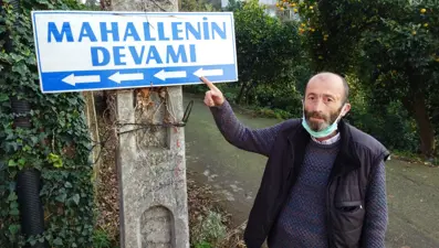 Rize'de şaşırtan tabela: 'Mahallenin devamı'