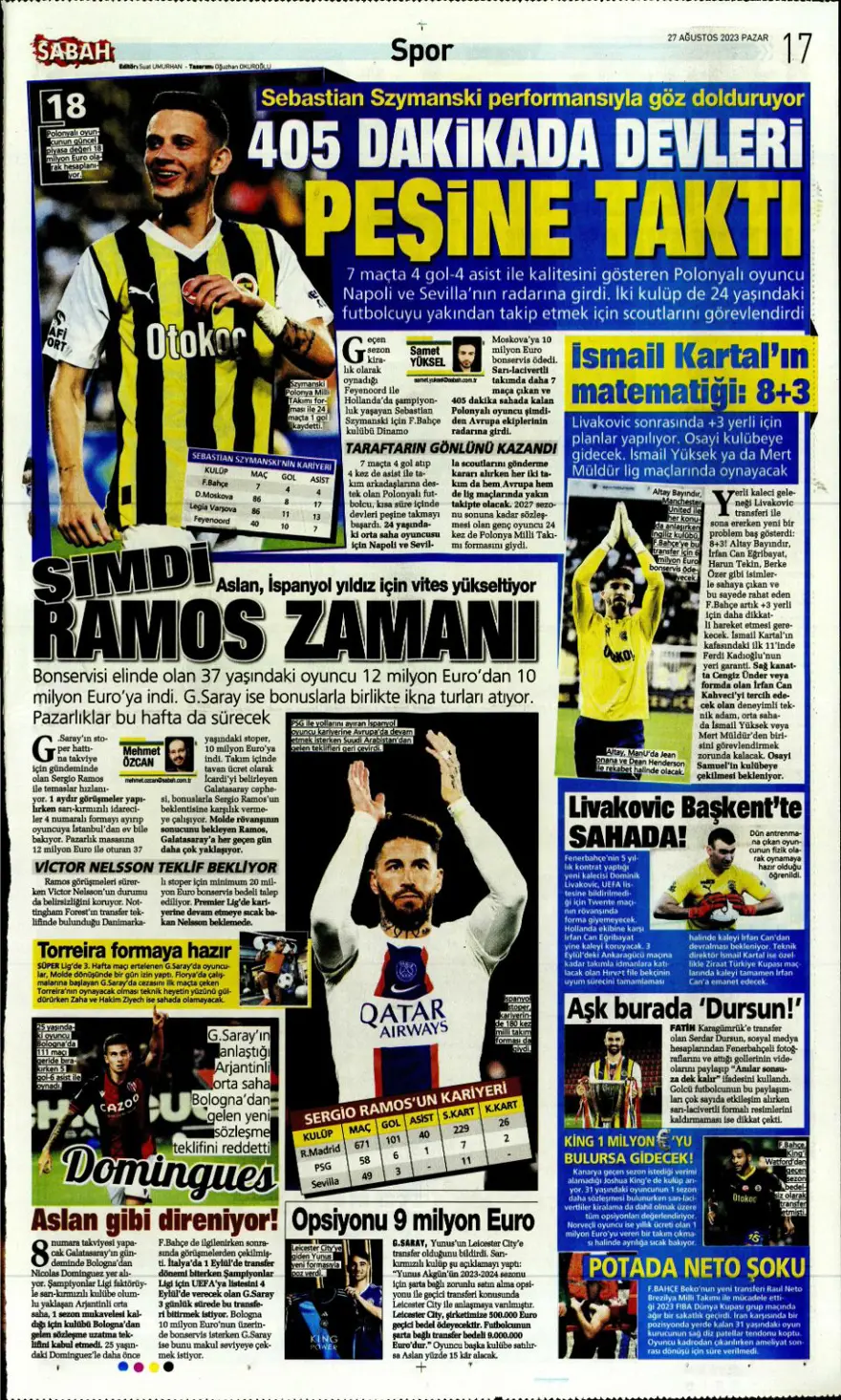 "Çilek transferler için nefesler tutuldu" (27 Ağustos 2023 spor manşetleri) 7 "Çilek transferler için nefesler tutuldu" (27 Ağustos 2023 spor manşetleri) 7