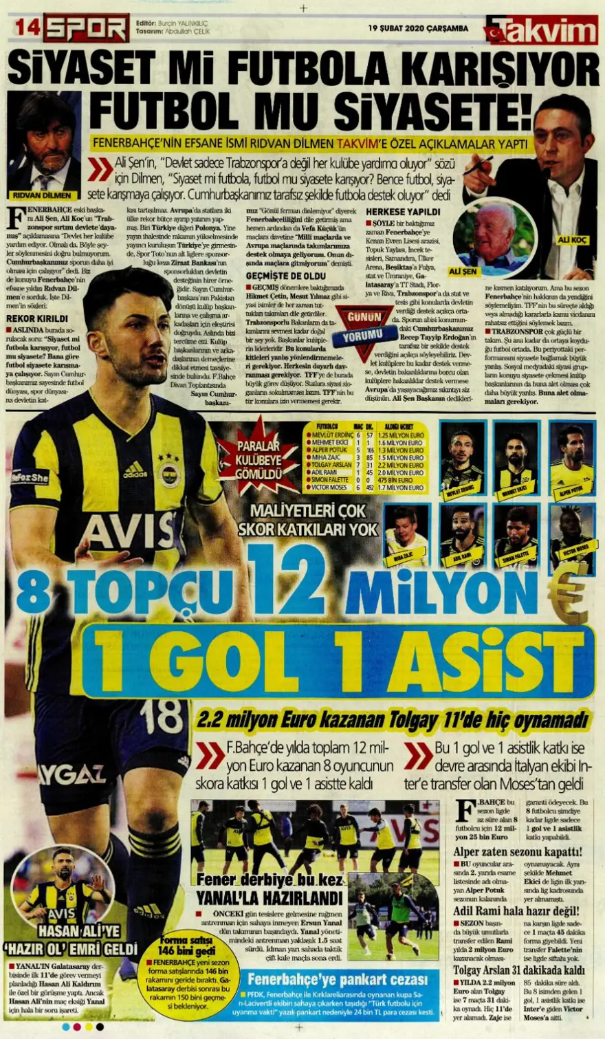 Günün spor gazeteleri (19 Şubat 2020) 12