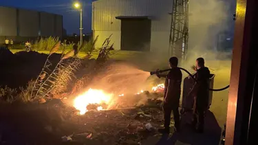 Antakya'da çöplük yangını