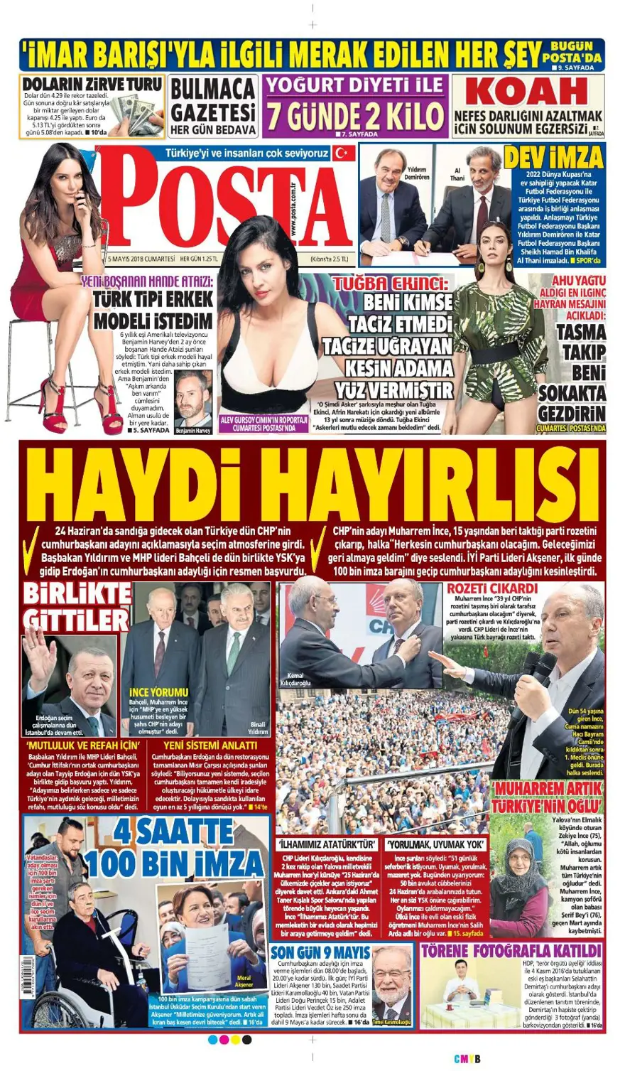 Günün gazete manşetleri - 5 Mayıs 2018 10