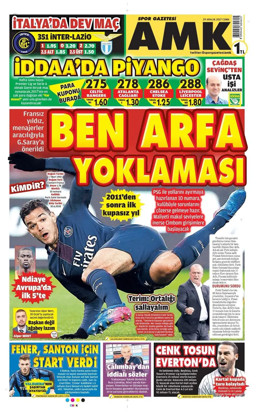 Günün spor gazeteleri (29 Aralık 2017) 5