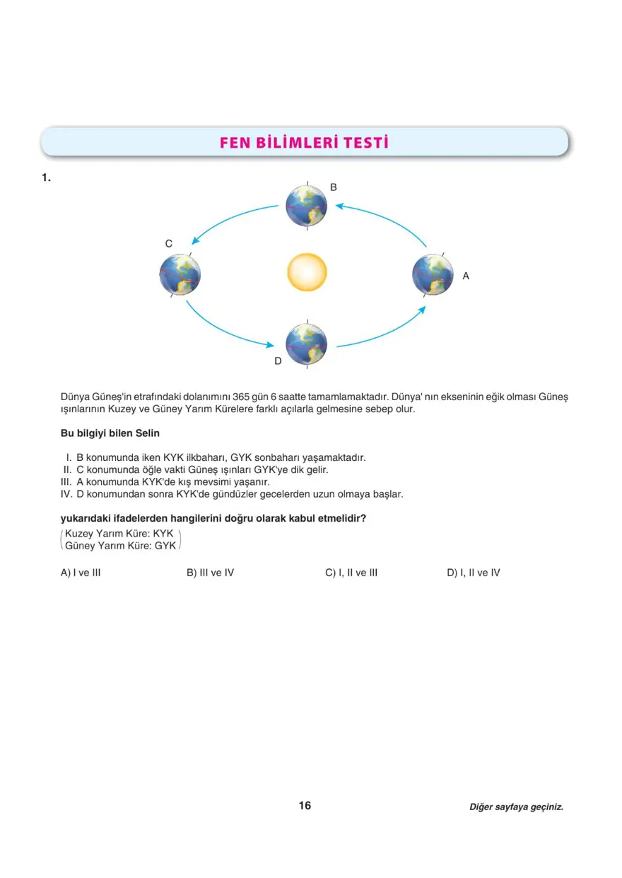 Uğur Okulları LGS-2 sayısal deneme sınavı 15