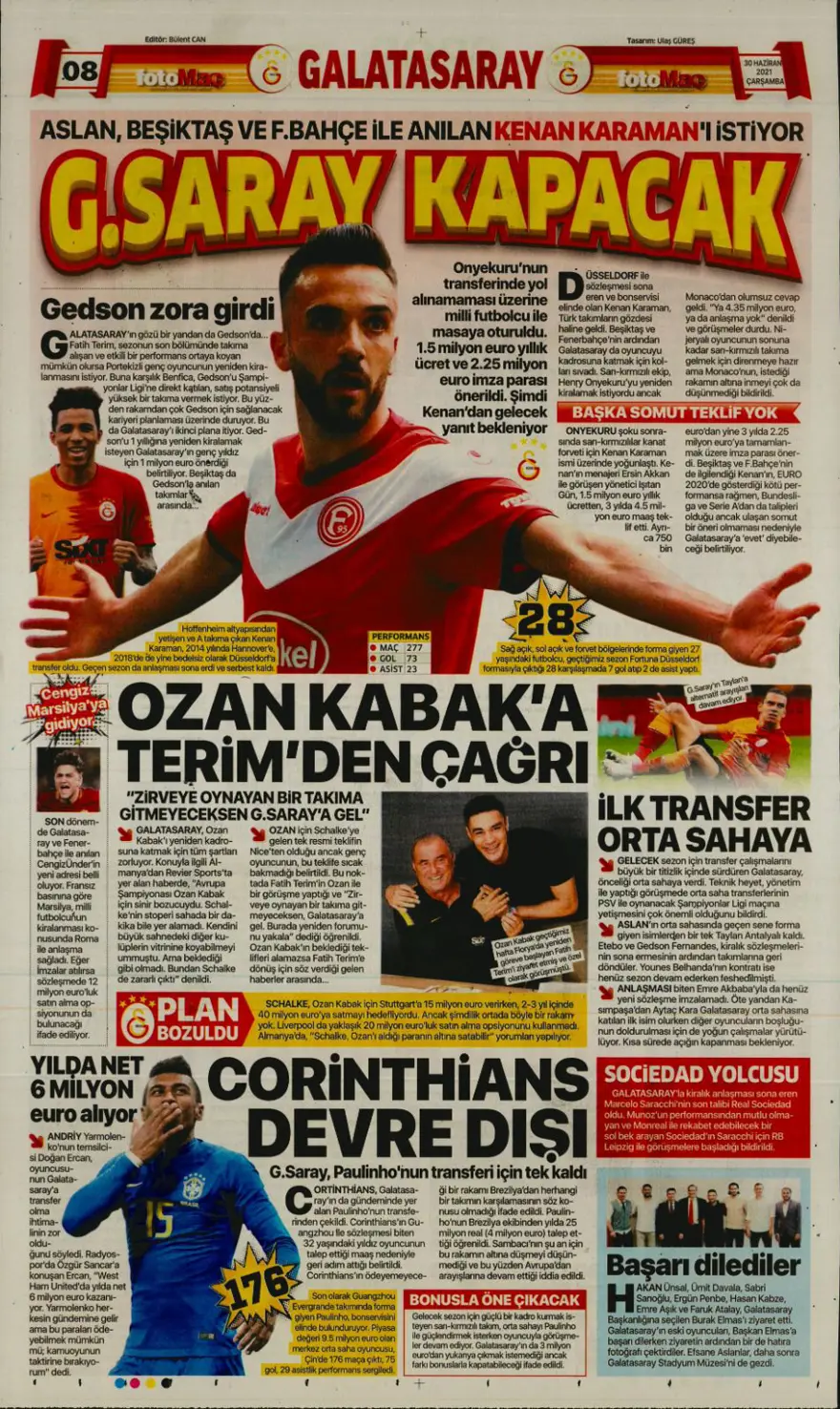 Günün spor manşetleri (30 Haziran 2021) 3