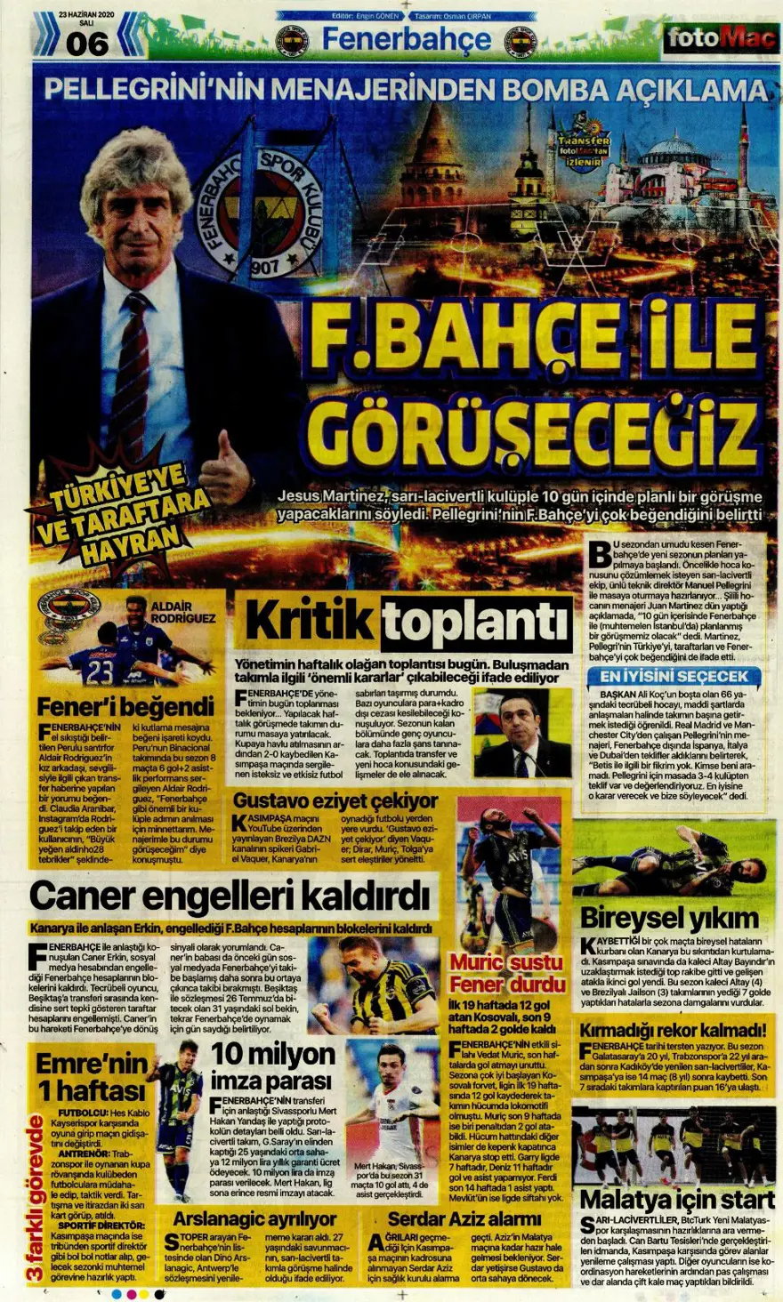 Günün spor manşetleri (23 Haziran 2020) 5