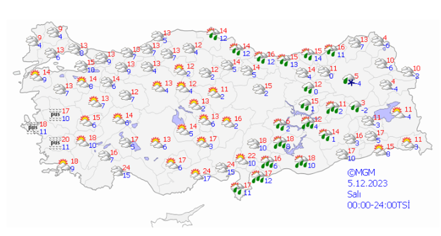 5 ARALIK SALI HAVA DURUMU 13 5 ARALIK SALI HAVA DURUMU 13