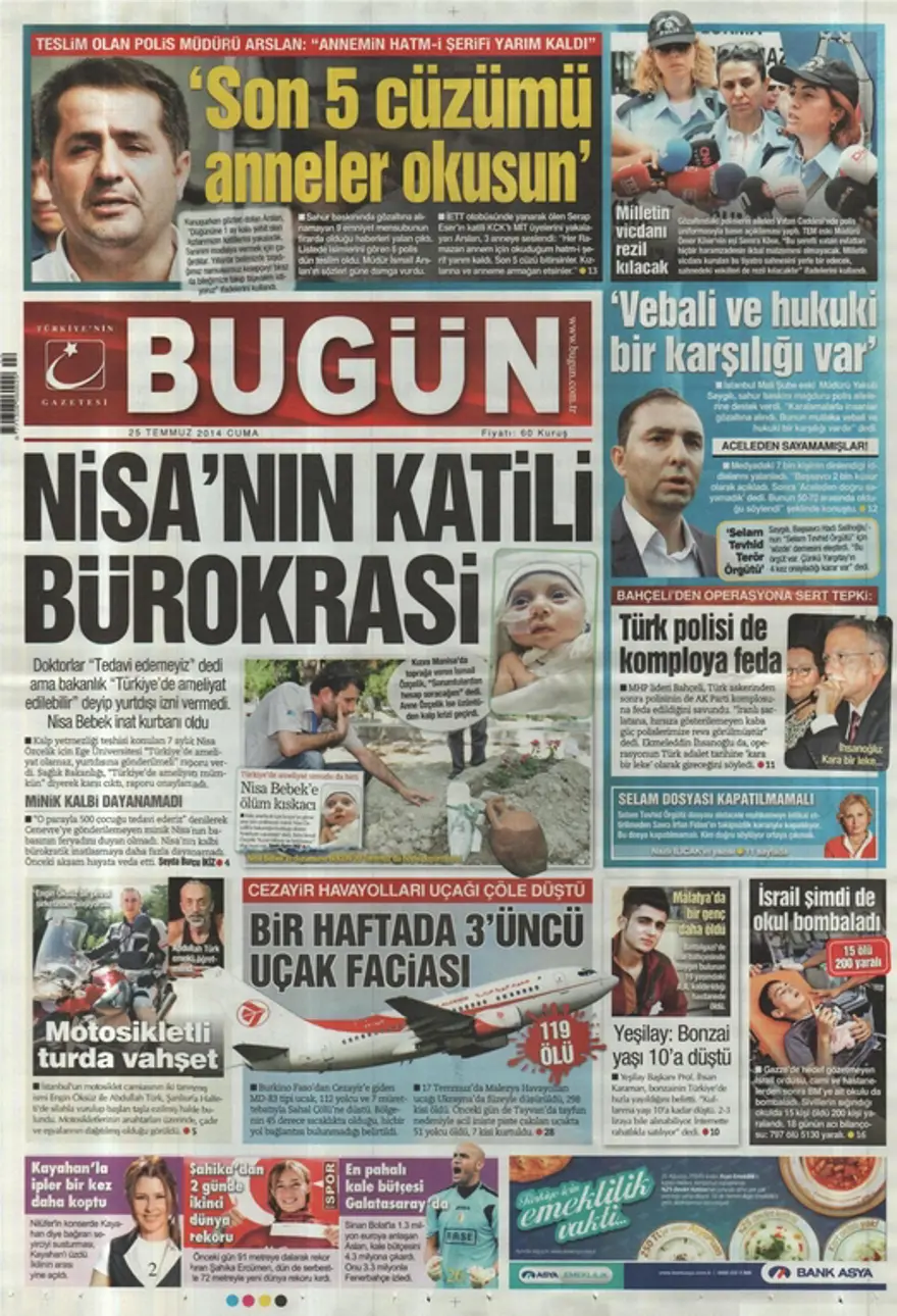 25 Temmuz Gazete manşetleri 4