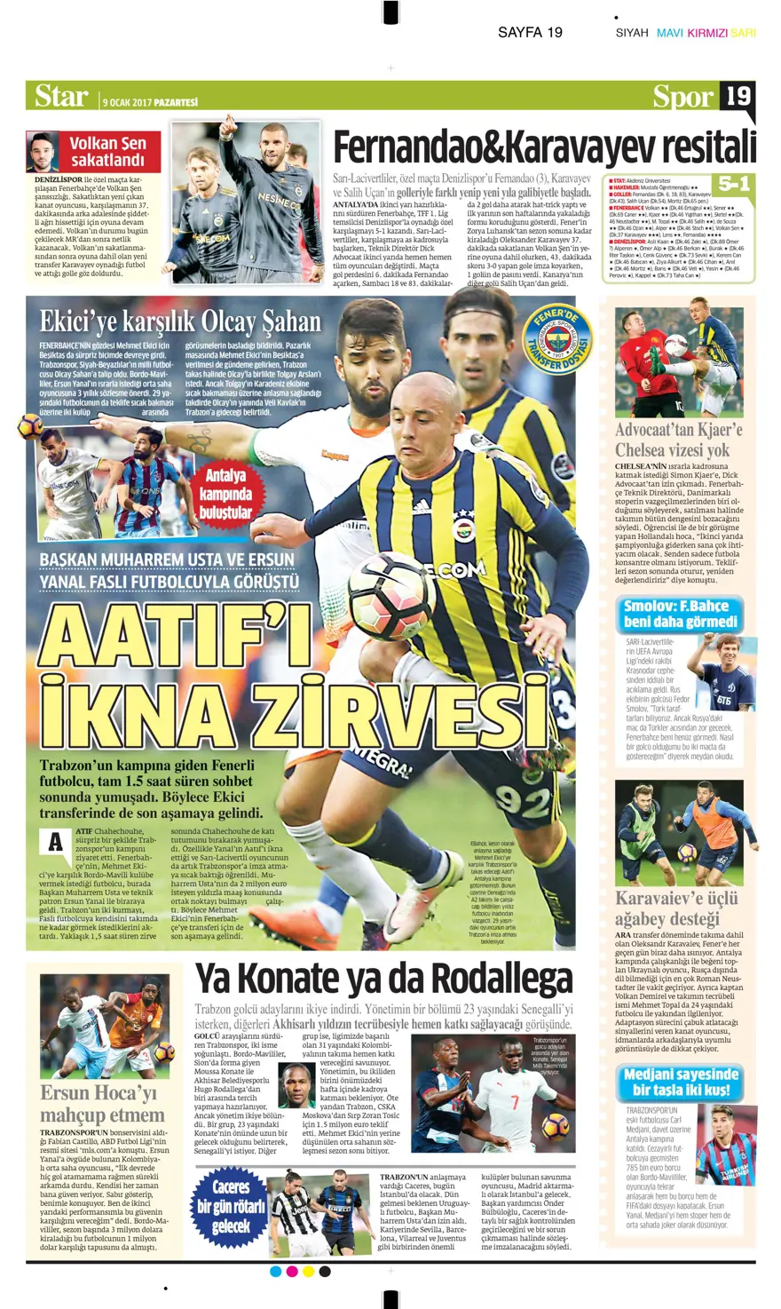 Günün spor manşetleri (09 Ocak 2017) 18