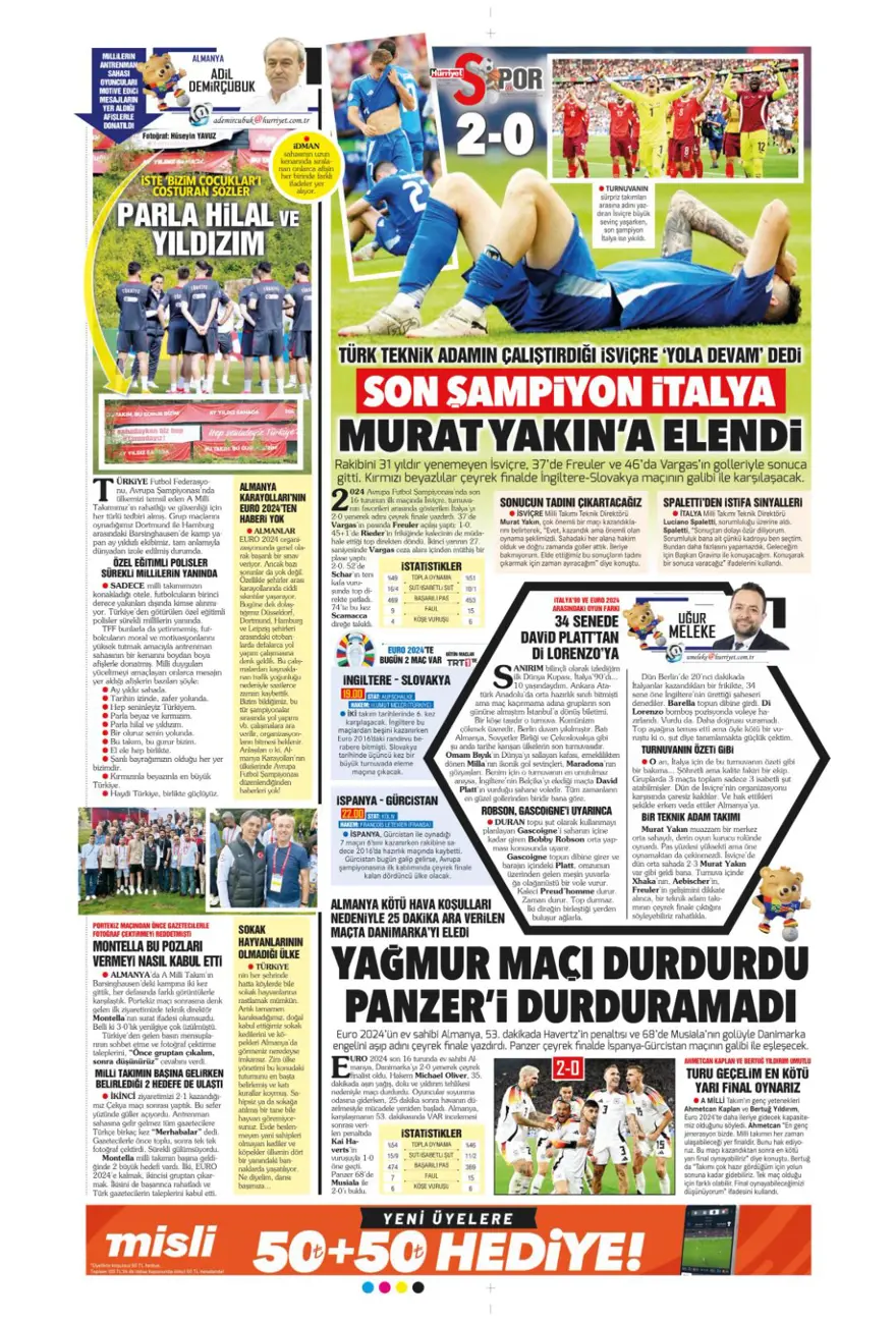 "Avusturya'ya farklı 11" (30 Haziran 2024 spor manşetleri) 16