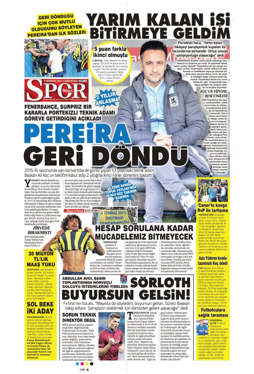 Günün spor manşetleri (3 Temmuz 2021) 14