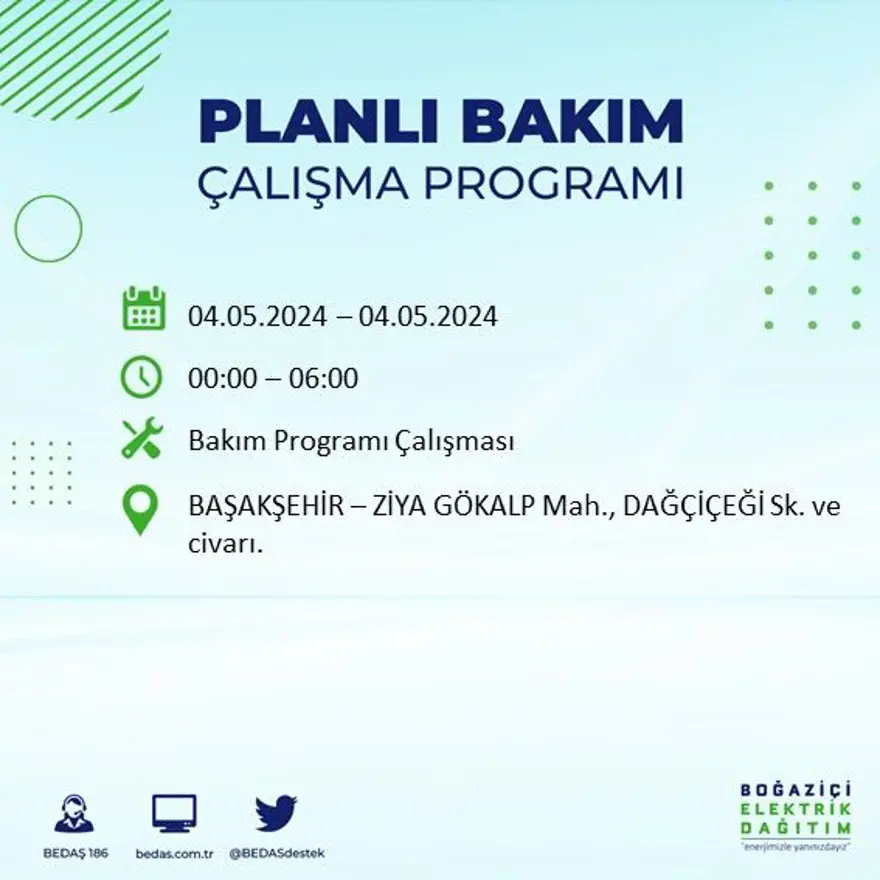 İstanbul'un 17 ilçesinde elektrik kesintisi: Elektrikler ne zaman gelecek? (4 Mayıs tarihli BEDAŞ kesinti programı) 7 İstanbul'un 17 ilçesinde elektrik kesintisi: Elektrikler ne zaman gelecek? (4 Mayıs tarihli BEDAŞ kesinti programı) 7