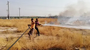 Boşaltılan mülteci kampında yangın