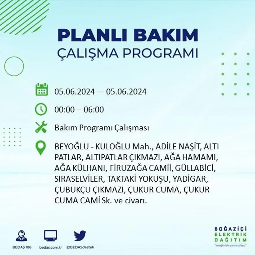İstanbul'un 19 ilçesinde elektrik kesintisi: Elektrikler ne zaman gelecek? (5 Haziran BEDAŞ kesinti programı) 20 İstanbul'un 19 ilçesinde elektrik kesintisi: Elektrikler ne zaman gelecek? (5 Haziran BEDAŞ kesinti programı) 20