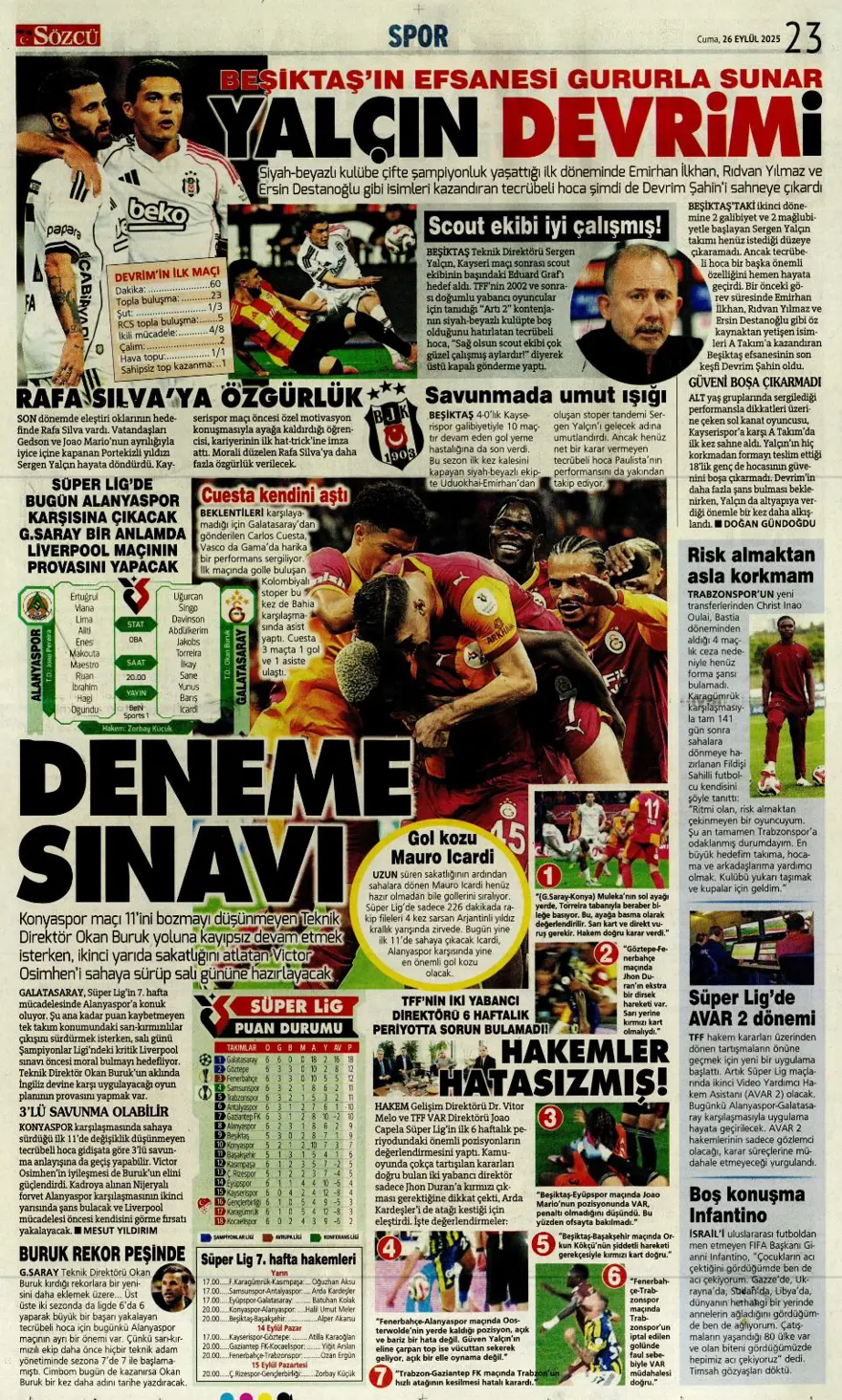 "Tedesco görüşme odasına" (26 Eylül 2025 spor manşetleri) 18 "Tedesco görüşme odasına" (26 Eylül 2025 spor manşetleri) 18