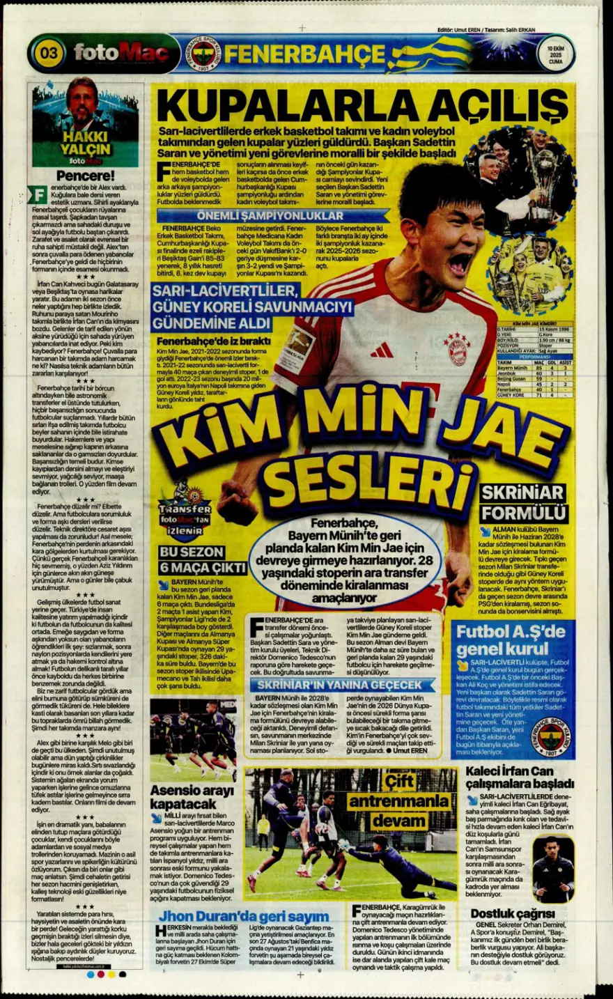 "Operasyon başlıyor" (10 Ekim 2025 spor manşetleri) 5 "Operasyon başlıyor" (10 Ekim 2025 spor manşetleri) 5