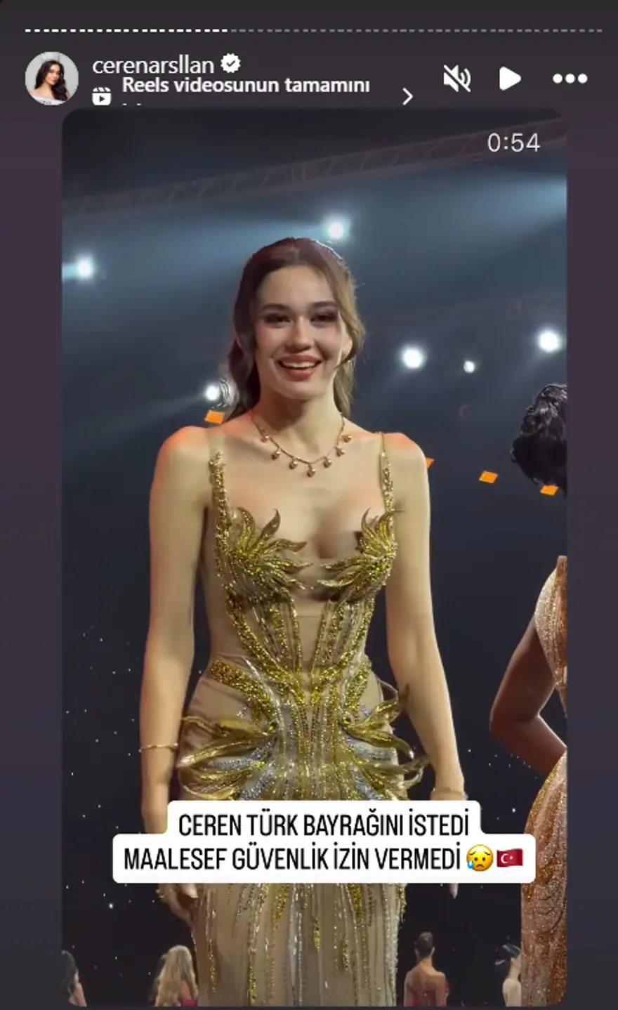 Miss Universe'de yarışan Ceren Arslan paylaştı: Türk bayrağına izin verilmedi 3