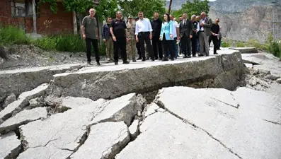 Erzurum'da heyelan: Hasarlı 38 ev boşaltıldı
