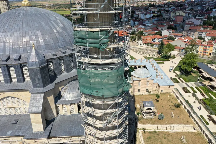 Mimar Sinan'ın "ustalık eseri" Selimiye Camisi'nin minarelerindeki restorasyon tamamlandı 5