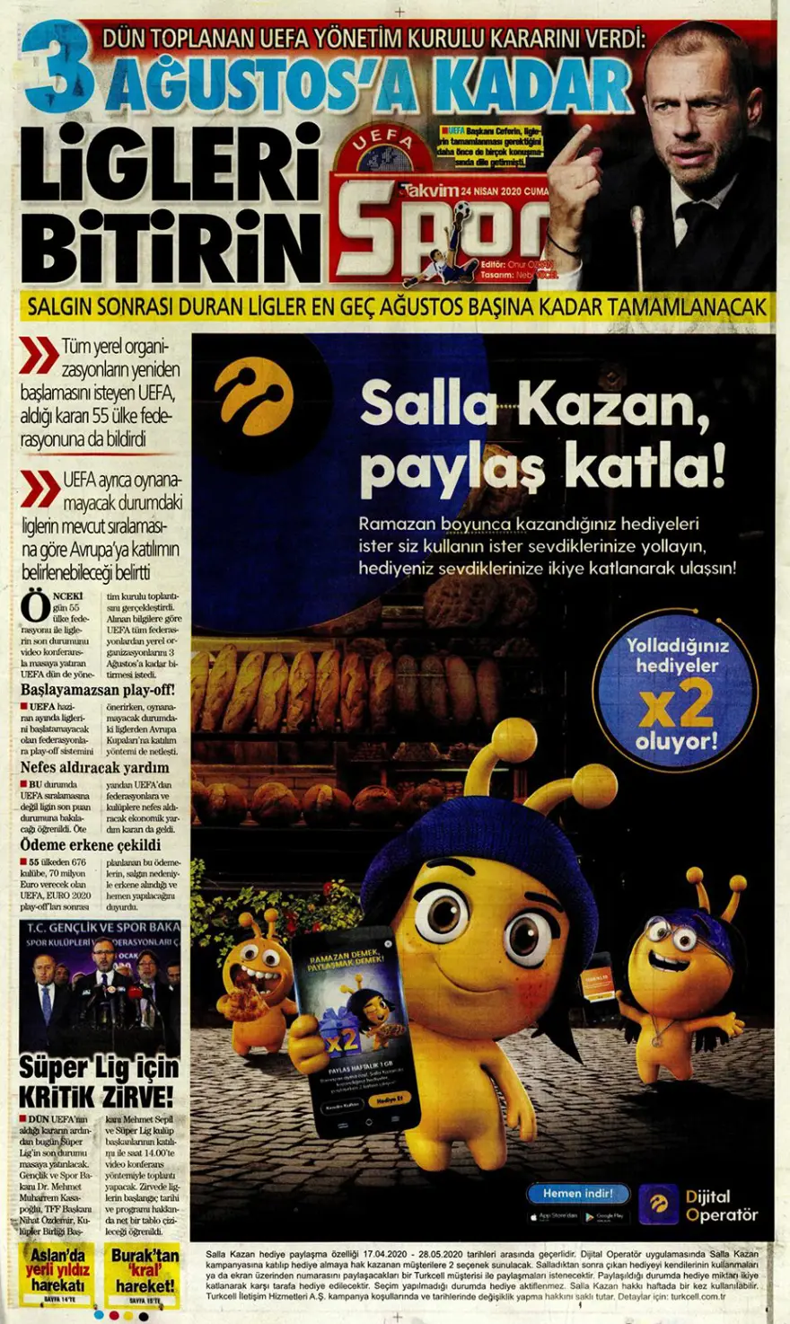 Günün spor manşetleri (24 Nisan 2020) 8