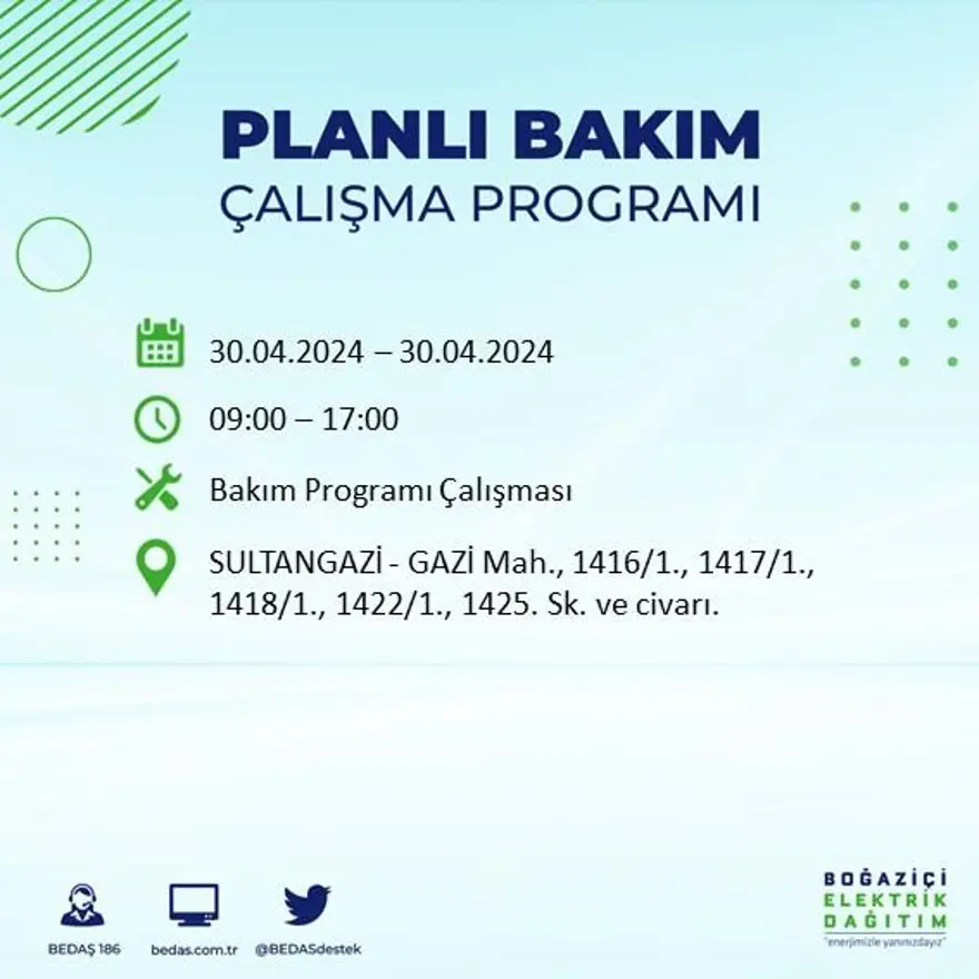 İstanbul'un 23 ilçesinde elektrik kesintisi: Elektrikler ne zaman gelecek? (30 Nisan tarihli BEDAŞ kesinti programı) 66