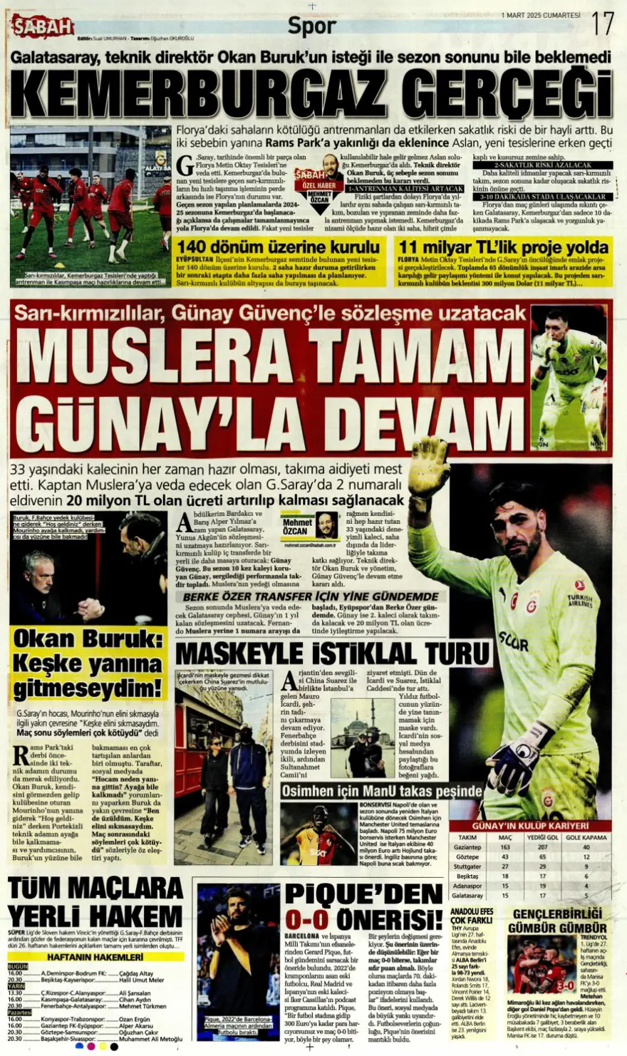 "Galatasaray Brezilyalı kaleciyle anlaştı" (1 Mart 2025 spor manşetleri) 10