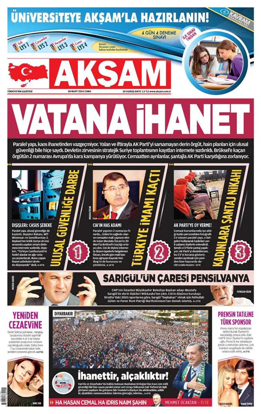 Günün gazete manşetleri - 28 Mart 2014 11