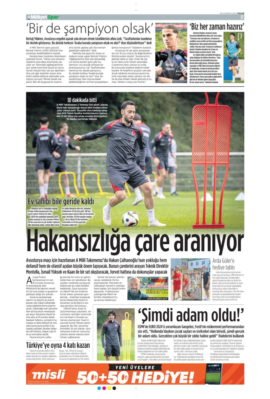 "Avusturya'ya farklı 11" (30 Haziran 2024 spor manşetleri) 20