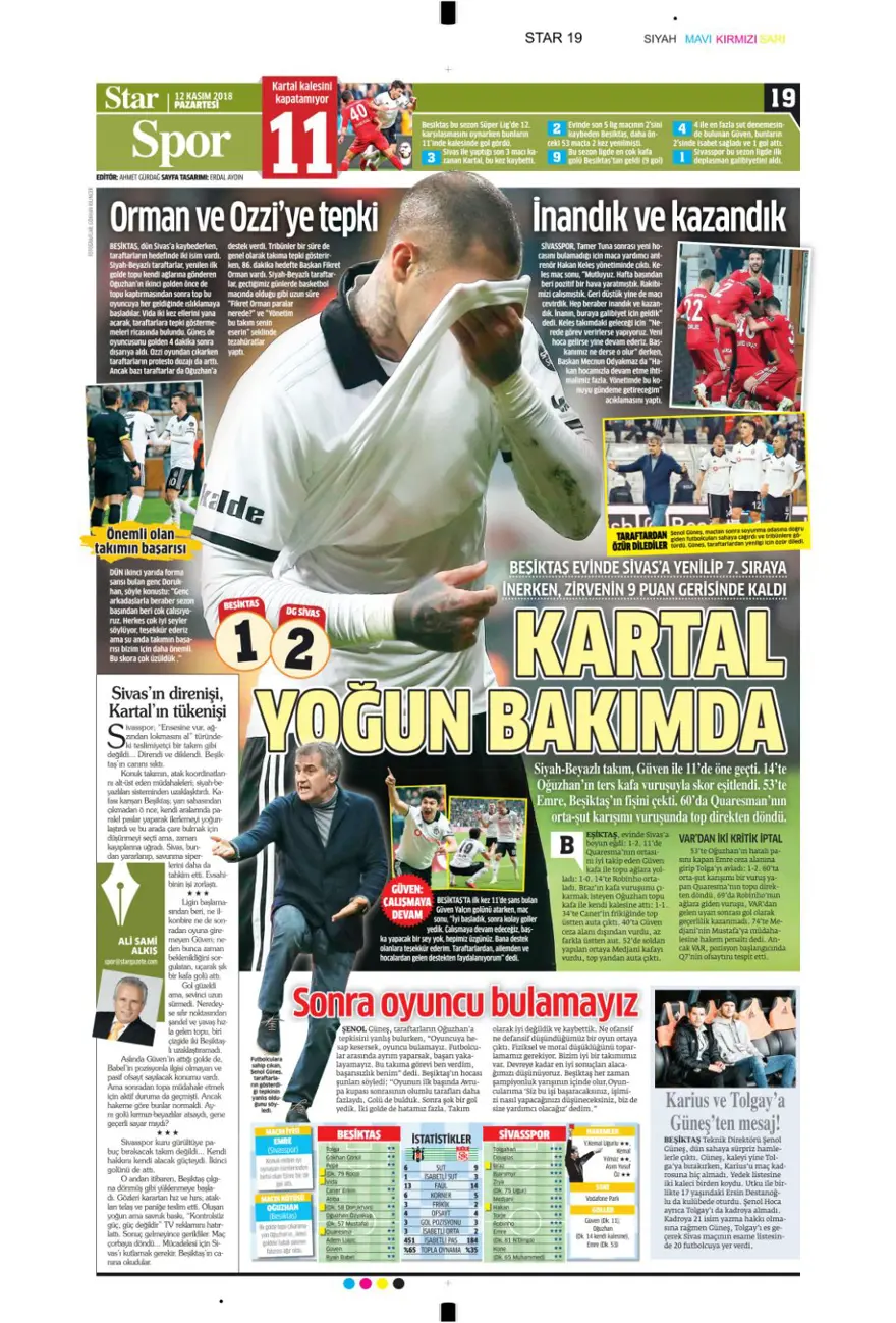 Günün spor manşetleri (12 Kasım 2018) 19