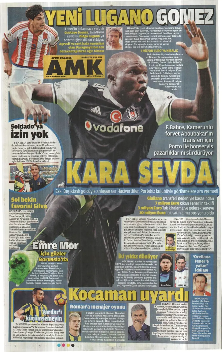 Günün spor gazeteleri (Transfer haberleri - 15 Ağustos 2017) 12 Günün spor gazeteleri (Transfer haberleri - 15 Ağustos 2017) 12