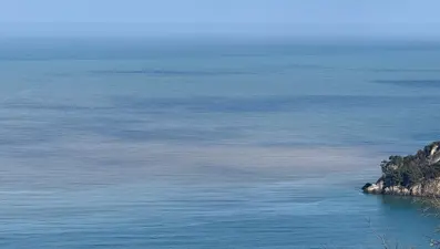 Bartın Irmağı'ndan akan çamurlu suyla denizin rengi değişti