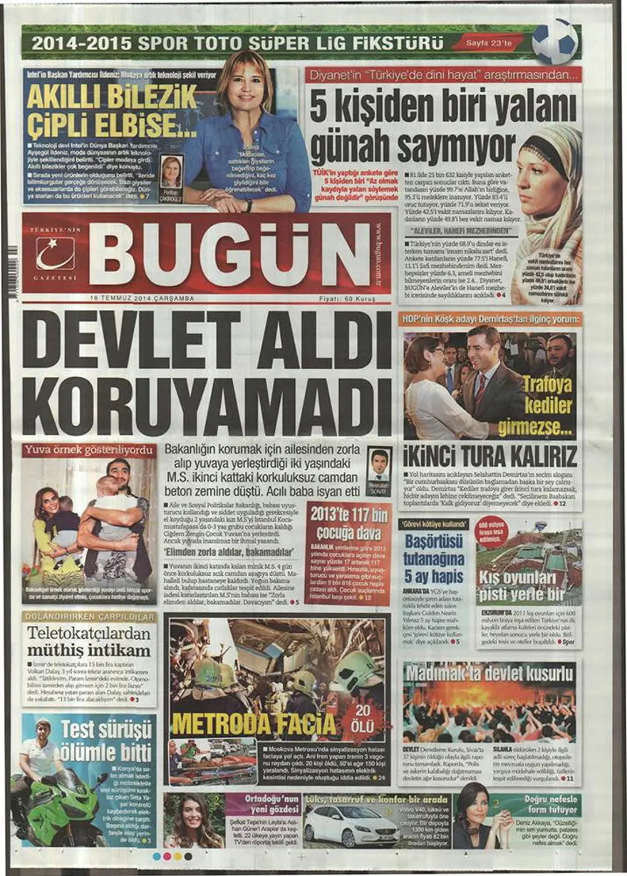 Günün gazete manşetleri - 16 Temmuz 2014 5 Günün gazete manşetleri - 16 Temmuz 2014 5