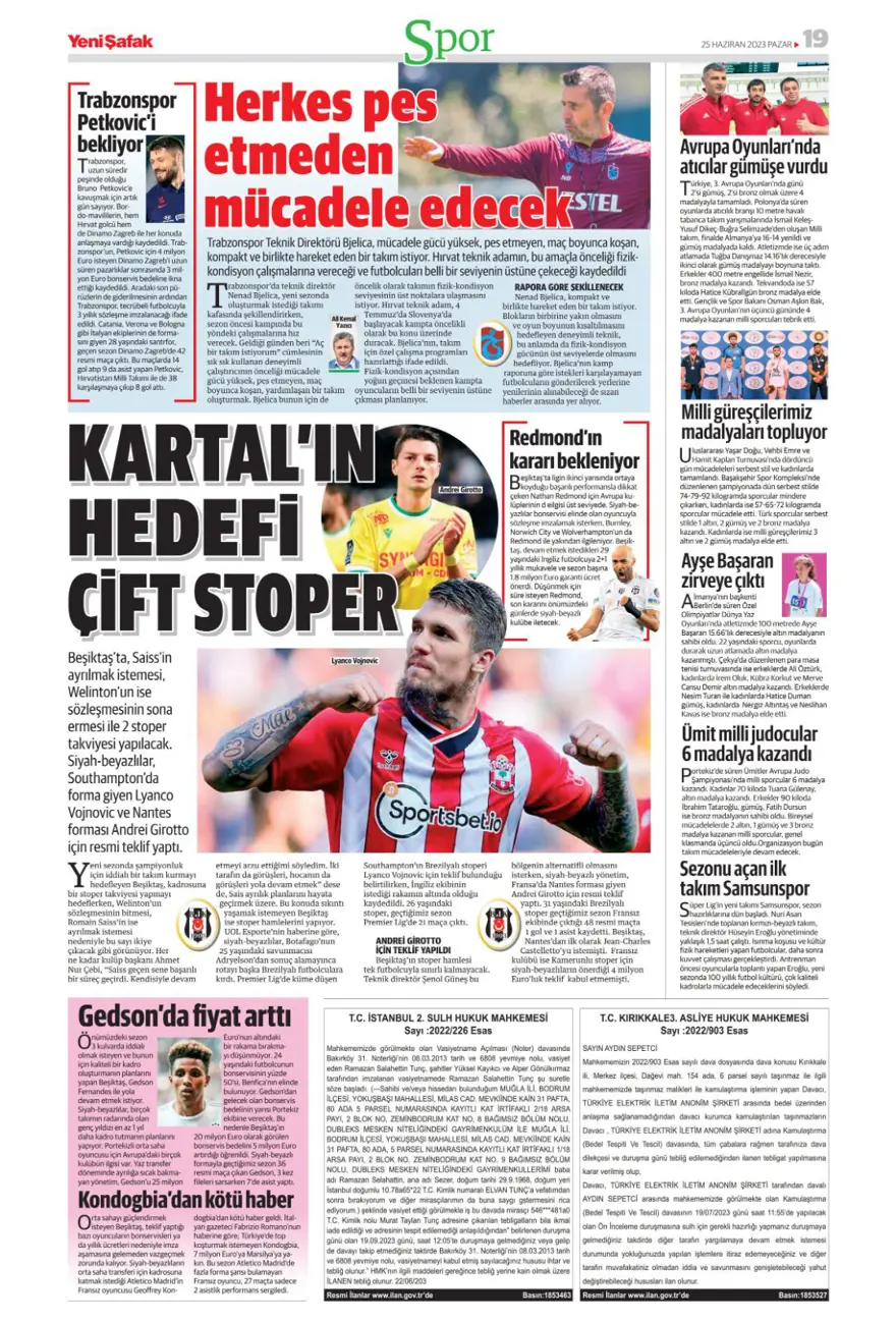 Günün spor manşetleri (25 Haziran 2023) 17 Günün spor manşetleri (25 Haziran 2023) 17