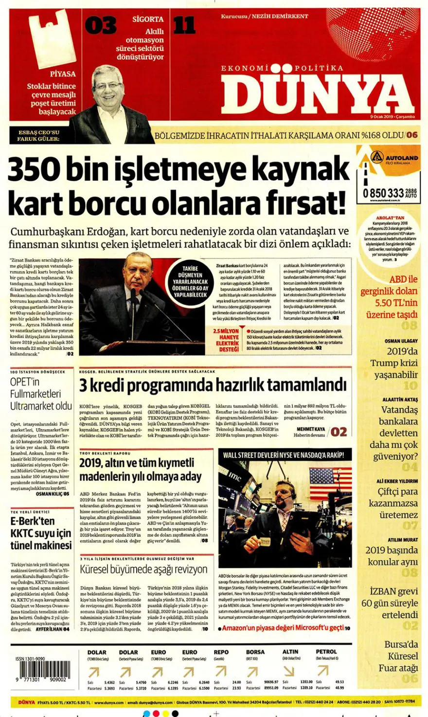 Günün gazete manşetleri - 9 Ocak 2019 11