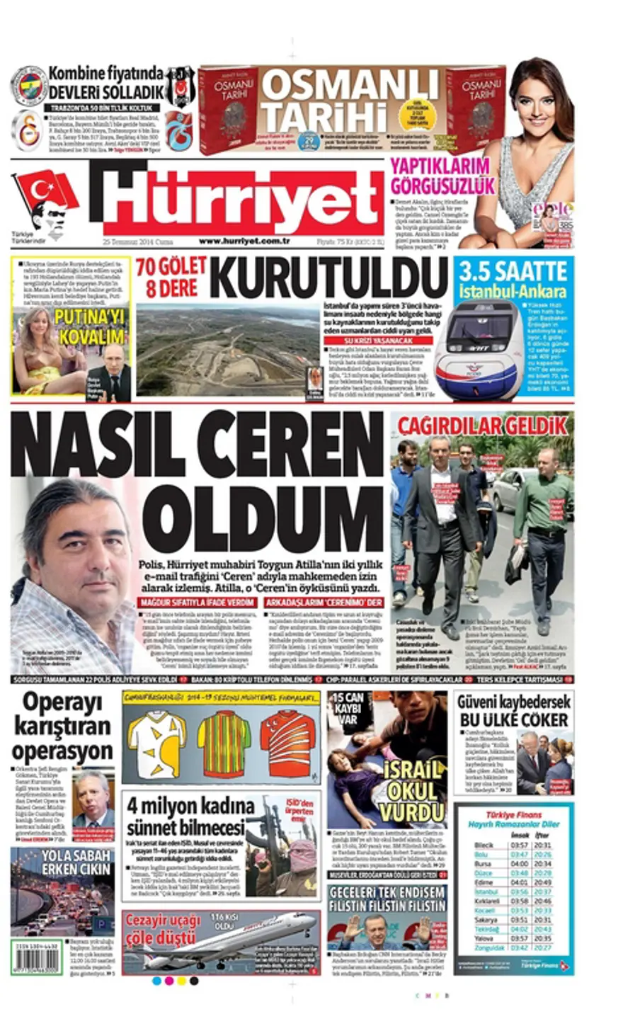 25 Temmuz Gazete manşetleri 8