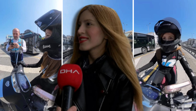 Motosikletli Gamze'nin navigasyonla sınavı: Yanlışlıkla metrobüs yoluna girdi