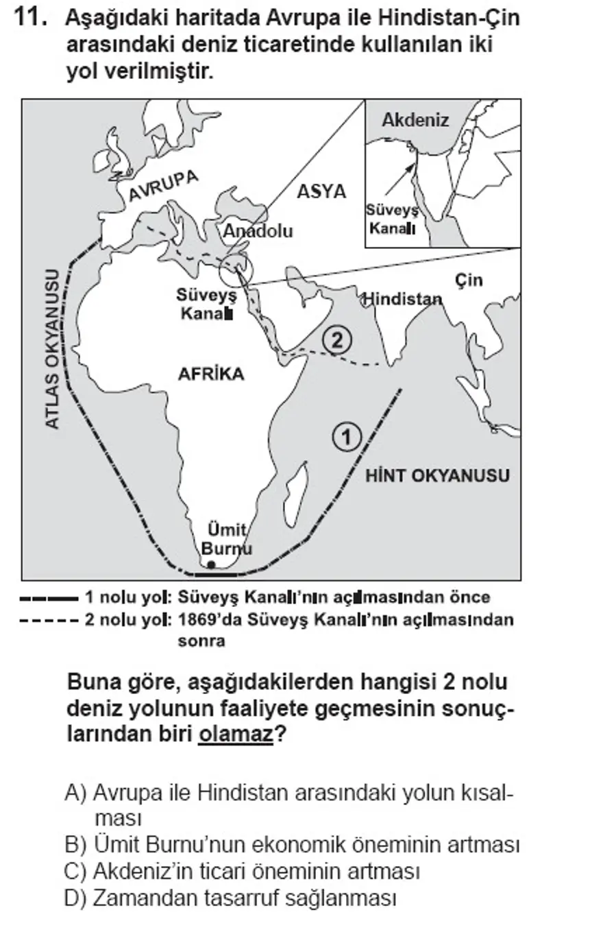 SBS 7. Sınıf Sosyal Bilimler Soruları 10