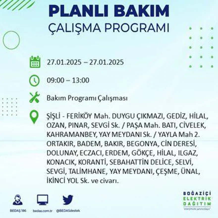 İstanbul'un birçok ilçesinde elektrik kesintisi: Avcılar'da elektrikler ne zaman gelecek? BEDAŞ kesinti programı 44