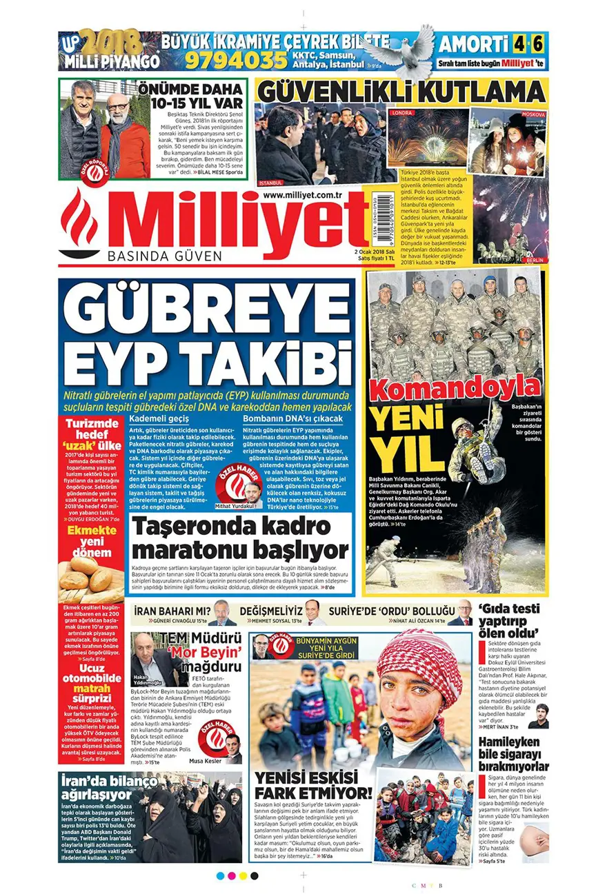 Günün gazete manşetleri - 2 Ocak 2018 3