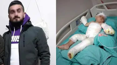 Eşi ve oğlunu kolonya dökerek yaktı