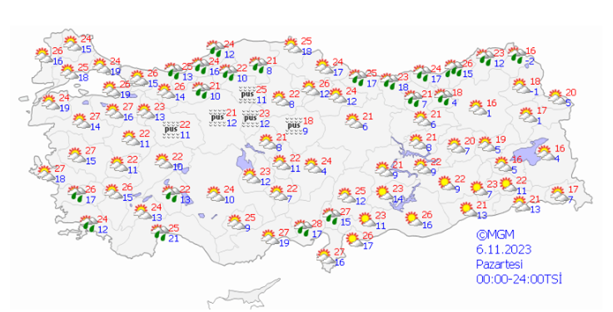 6 KASIM PAZARTESİ HAVA NASIL OLACAK? 8