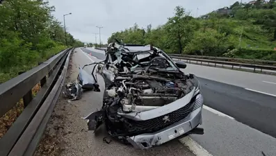 Anadolu Otoyolu'nda kaza: TIR ile cip çarpıştı
