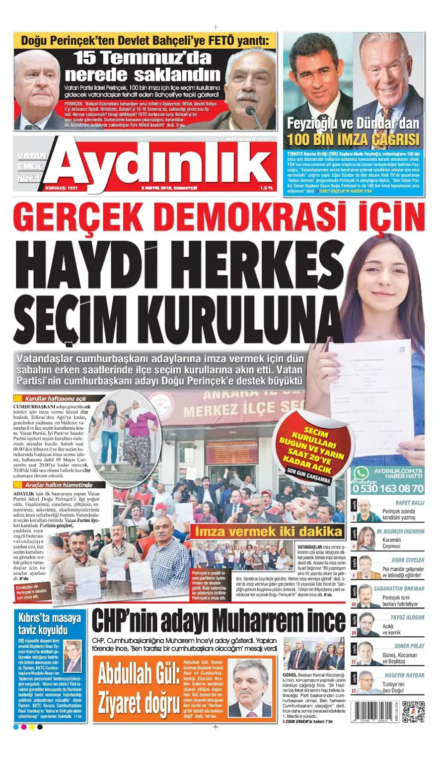 Günün gazete manşetleri - 5 Mayıs 2018 13