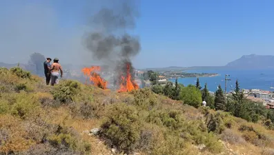 Datça'da makilik yangını