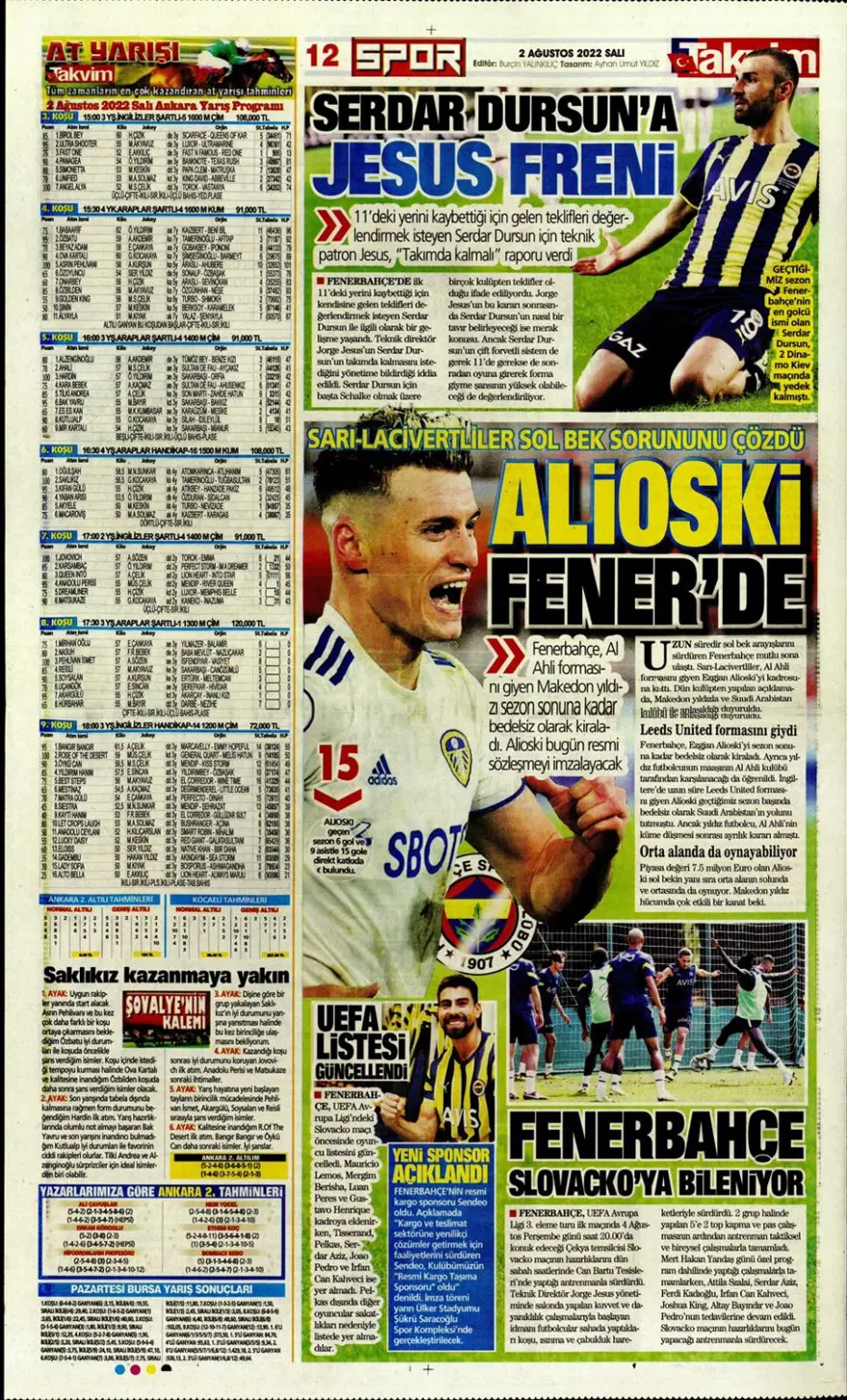 Günün spor manşetleri (2 Ağustos 2022) 22