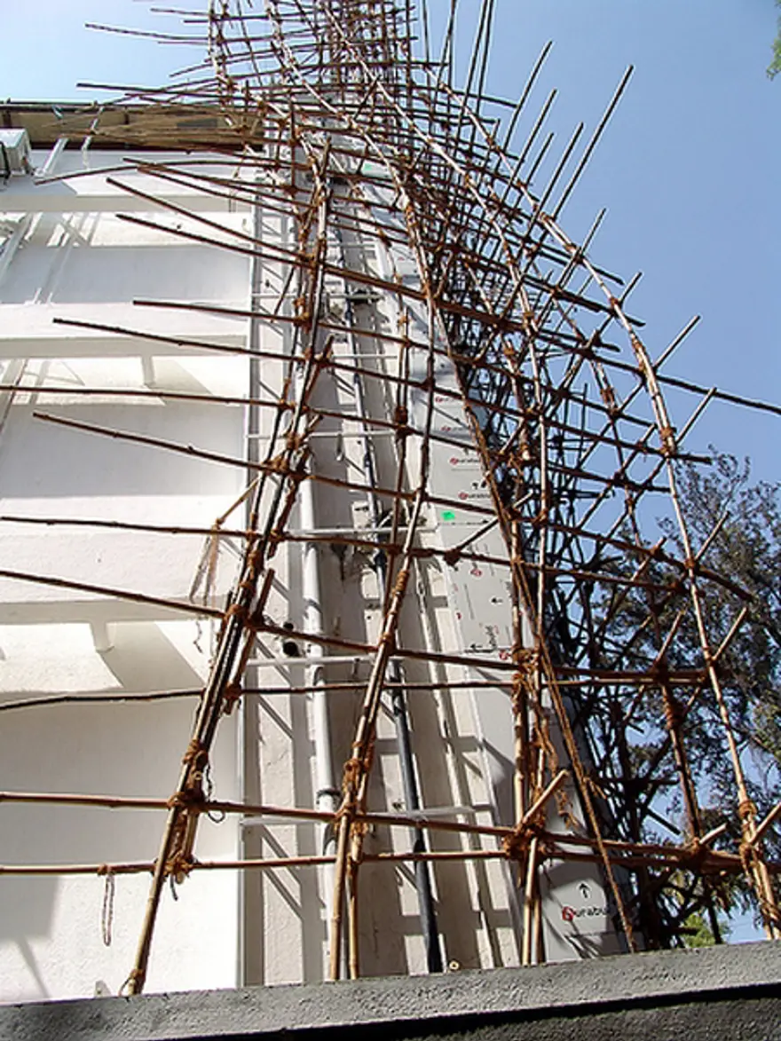 Modern binalara bambu yardımı 7