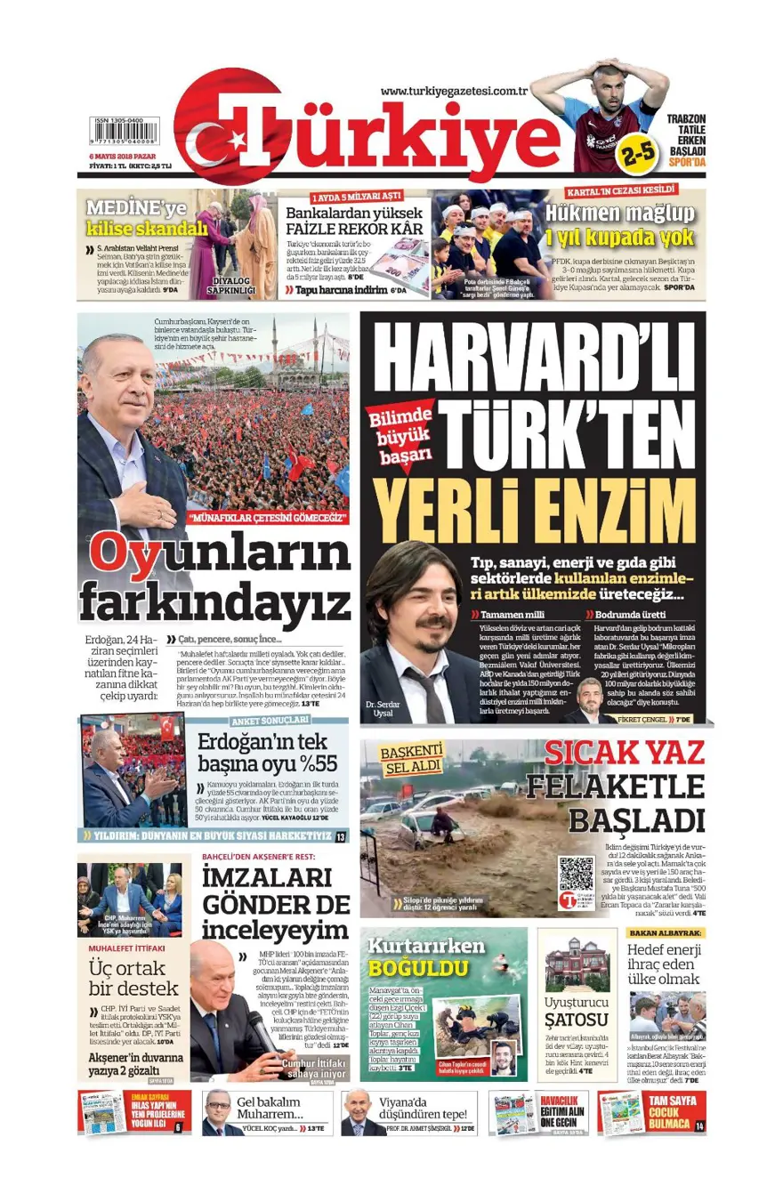 Günün gazete manşetleri - 6 Mayıs 2018 4
