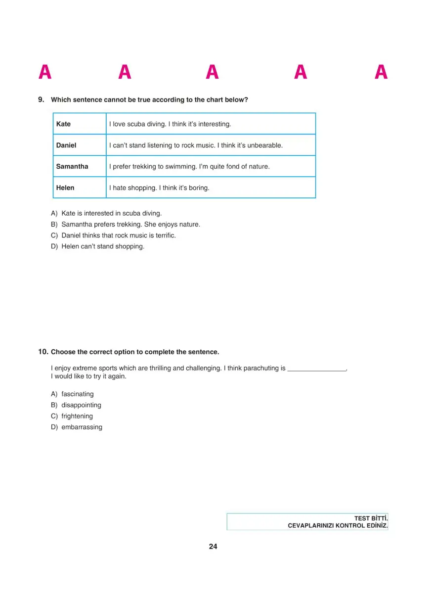 LGS deneme sınavı - Sözel bölüm 23