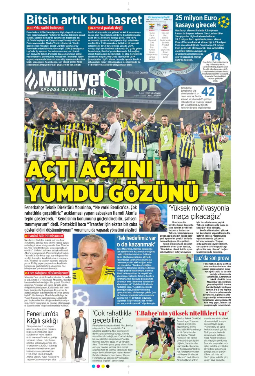 "Bitsin bu hasret" (27 Ağustos spor manşetleri) 10