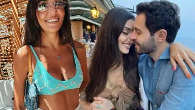 Hande Erçel'den sevgilisi Hakan Sabancı ile mutluluk pozu