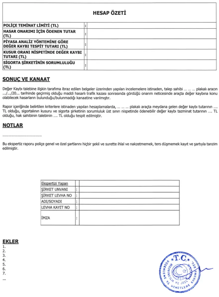 Tüm araç sahiplerini ilgilendiriyor. Değer kaybında şablon değişti 7